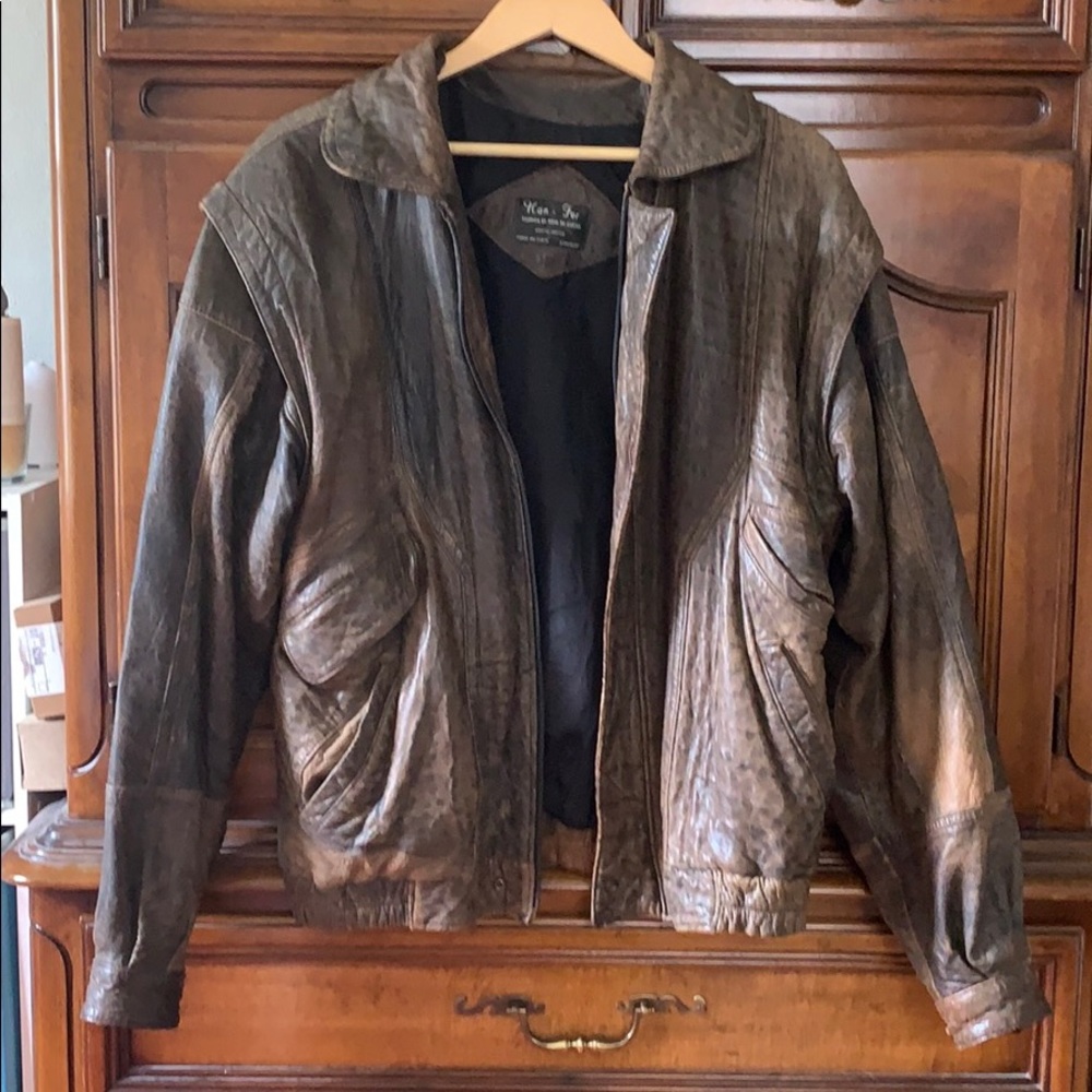 Classic bomber jacket.  Argentinian leather.